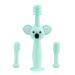 Vicloon silicone toothbrush with koala head handle baby toothbrushes suction cup design and silicone protective ring baby oral care including storage box & 2 pieces of interchangeable brush heads