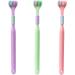Soft Pink 3-Piece Toothbrush for Kids & Adults - Unique 3-Sided Design for Scratching Tongue Coating - Buy Online on GoSupps.com