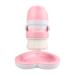 Minkissy hand scrubber face cleaning brush with love heart stand double headed face washing massager boxed deep cleaning W Shearing for sensitive greasy dry skin pink