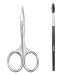 Eyebrow scissors, Eyebrow Trimmer with Eyebrow Brush, Nose Hair Scissors for Men, Mustache Scissors, Eyebrow Scissors for Women, Grooming Scissors for Facial Hair(silver) Sliver