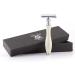 Premium Ivory Shaving Set for All Genders - Badger Hair Brush Black Razor Stand & Double Cutter - Buy Online on GoSupps.com