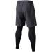 TOPTIE Men's 2 in 1 Active Running Basketball Shorts & Tights - Black Large - Buy Online on GoSupps.com