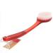 Bath brush Kosmetex colored transparent hygienic Robust plastic sauna brush with long handle red