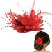 Kentucky Derby Fascinators for Women Red Fascinator Elegant Feather Flower Hair Clip Fascinators Corsage Beaded Beak Hair Clip Brooch Ideal Hair Accessories for Women and Girls Birthday Bridal