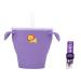 Cups Silicone Spill-proof Snacks kids From 3 years old  Collapsible  Food Baby Container  Drinking baby  lid  Straw n Shoulder Strap  Perfect for on the Go Snacking 100% BPA FREE (Purple)