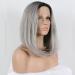 Buy Dark Roots Ombre Grey Bob Wigs - Synthetic Lace Front & Heat Resistant Fiber - International Shipping Available - Buy Online on GoSupps.com