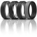 ThunderFit Silicone Wedding Rings for Men, 2 Layers Step Edge - 10mm Width - 2.3mm Thick AA Charcoal Black-Concrete Grey, Charcoal Black-Grey Camo, Charcoal Black-Grey Silver, Concrete Grey-Charcoal Black 8.5 - 9 (18.9mm)