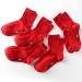 Chinese New Year Red Socks Embroidered Women's Cotton Socks Sports Socks New Year s Zodiac Socks with Gift Boxes 5 PCS (Color : RED Size : 34-39) 34-39 Red