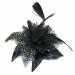 Black Chiffon Flower and Feather Fascinator on Comb.