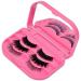 YiQiYi Cosmetic Case Empty Eyelashes Storage Case with Makeup Mirror Holder Box Fake Eyelash Packing Travel Storage Case Eyelashes Bag(Rose Pink) - Buy Online on GoSupps.com