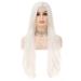 White Long Curly Wig for Women Wavy Synthetic Fiber Cosplay & Daily Wear - Buy Online on GoSupps.com