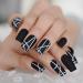 A N K 24 pieces Black false Nails medium length full coverage Glossy fake Artificial nails (Black Strip nail) Striped - Buy Online on GoSupps.com
