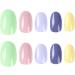 24 Pcs Glossy Solid Oval Short False Nails - Coloured French Press on Nails with Nail Glue - Almond Medium Stick on Nails for Women - Fake Nails for Nail Art - Buy Online on GoSupps.com