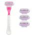 Razor 3-leaf lady razor T-shaped hair remover for trimming women removable for repeated use (color: 1 holder 3 blades)