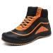 ulogu Men's Snow Boots Waterproof Fur Lined Booties Non-Slip Lightweight Winter Shoes 12 Orange
