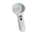 Double Lens with 3 LED Lights Racket Handheld high Power Reading Plastic Magnifying Glass with Lights 6902white free