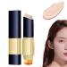 Double-Sided Makeup Brushes Double-Sided Concealer with Brush 2-in-1 White Foundation Stick (Nude)