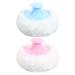 ERINGOGO Lot de 2 Houppettes B b 8 Cm Ultra Douces Peluche pour Poudre Visage et Corps Applicateurs Hypoallerg niques Usage Quotidien Soin Peau D licate Couleurs Bleu Clair et Rose