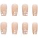 24PCS Long False Nails with Glue Stickers | Pink Pearl Silk French Fake Nails for Women | Press on Nails for Girls | Nail Art - Buy Online on GoSupps.com