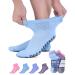 Doctor's Select Diabetic Ankle Socks with Grippers for Men and Women - 4 Pair 1/4 Length Neuropathy Socks for Women Multicolored - 4 Pairs Large