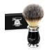 Synthetically hair-razor brush with the antique handpiece develops in black and metal with design Packaging.Gifts for men have everything