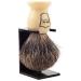 Parker Safety Razor 100% Pure Badger Bristle Classic Handle Shaving Brush - Brushes including Stand Ivory