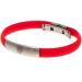 Official arsenal football club color silicone bracelet with stainless steel closure and coat of arms plate - perfect Christmas birthday gift