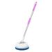 Electric Scrubbing Wand Rotating Bristle Cleaner Electric Broom Electric Cleaner Electric Brush Floor Scrubber with Adjustable Handle Household Cleaning for Tile Bathroom White