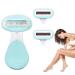 KMOCEPLY Manual razor with a short handle for armpit and leg hair gentle razor for women razors with 4 replacement heads removable and washable razor leg hair removal for women blue