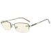 Eyekepper Rectangle Metal Half Rim Spring Hinges Computer Reading Glasses (Gunmetal ) +1.75