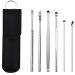 WAOYPGZ 6PCS Innovative Spring Ear Wax Cleaner Tool Set Ear Curette Ear Wax Remover Tool Spring Ear Spoon Cleaning Ear Tool Ear Curette Ear Remover Tool with Storage Box (Black) B-black