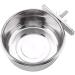 Stainless Steel Parrot Feeder | Hanging Food Bowl for Bird Cage | Raised Feeding Station with Drinking Cup (L) - Buy Online on GoSupps.com