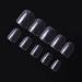 500pcs/Bag False Nail Tips Short Square Acrylic Fake Nails Full Cover 10 Sizes (Transparent) Clear