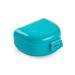 Box for braces bite and dentures - breathable housing with ventilation holes - portable durable and easy to clean - 80 x 80 x 45 mm - tooth bracket made of plastic - light blue.L Himmelblau