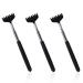 Asymnm 3 pieces of back scratches for itching black portable pull-out stainless steel telescopic massager for adults men women itching relief