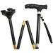 Folding Crutches Elderly Adjustable Crutches Retractable Small Four Corners Cane with Lights Surprise Gift