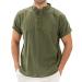 Linen Shirts for Men Men's Casual Button-Down Shirts Cotton Linen Short Sleeve Hawaiian Shirt Relaxed-Fit Solid Beach Tops Large Shirts for Men-x-19-green
