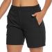 TBMPOY Women's Hiking Cargo Shorts Quick Dry with Pockets Lightweight Running Golf Outdoor Active Summer Shorts 1-black Medium