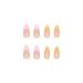 Justotry 24 Pieces Almond Short Press-On Nails - Colored French & Stiletto Acrylic Fingernails for Women - Easy Stick-On Fake Nails - Buy Online on GoSupps.com