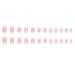 Medium Square French Tip Rhinestone Flower False Nails - 24 Pcs Glossy Pink Acrylic Full Cover Press on Nails - Buy Online on GoSupps.com