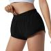 Aurefin Running Shorts for Women,Quick Dry Athletic Sports Shorts Lightweight Active Workout Gym Shorts with Zip Pocket Black Small