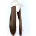 Wig Female Long Hair Cap Wig One-Piece Female Long Straight Natural Full Head Suit Net -White Hat Light Brown - Buy Online on GoSupps.com