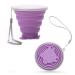 Collapsible Travel Cup | Silicone Folding Water Cups with Lids | Reusable Drinking Mugs Cup | Picnic Snacks Cups | Telescopic Camping Tumblers Purple