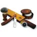 Premium Shaving Brush & Leather Strop Set | Wooden Bowl Soap & Paste for a Perfect Shave - International Shipping Available - Buy Online on GoSupps.com