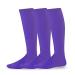 Soccer Socks Athletic Sports Socks Softball Baseball Cushioned Knee High Tube Socks Kids Teens Women Men Unisex X-Small 3 Pair-purple