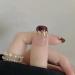 Handmade Wearing Armor Rich and Noble Thousand Gold Explosive Sparkling Champagne Broken Diamond Red French New Year Nail (Size : M)
