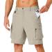 Men's Hiking Cargo Shorts Quick Dry Lightweight Travel Shorts with Multi Pockets for Fishing Camping Golf Khaki X-Large