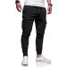 BUXKR Mens Cargo Pants Casual Hiking Pants Workout Joggers Sweatpants for Men Black Large