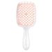 Comb Women's Scalp Massage Comb Hair Brush Women's Hollowed Out Home Salon Hair Styling Tool Comb Wide Tooth Comb (Color : Transparent-pink)