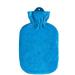 Hot water bottle with classic fleece cover 2.0 liters (blue)